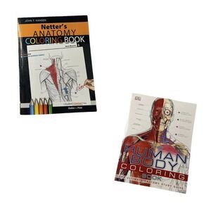 Lot 2 Netter's Anatomy Coloring Book Student Consult Access & DK Human Anatomy